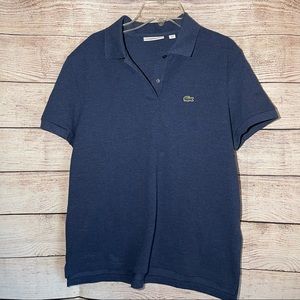 Womens navy blue Lacoste polo short sleeve medium 40